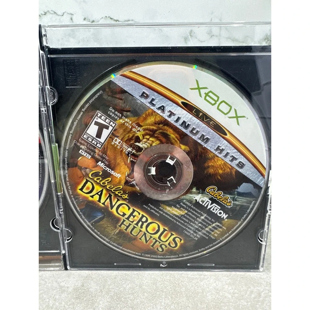 Xbox Cabela's Outdoor Adventures & Dangerous Hunts Platinum Hits Game Lot Discs